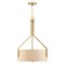Designers Fountain Elara 60 Watt 3 Light Brushed Gold Pendant with Beige Linen Shade 93931-BG - alternate 1